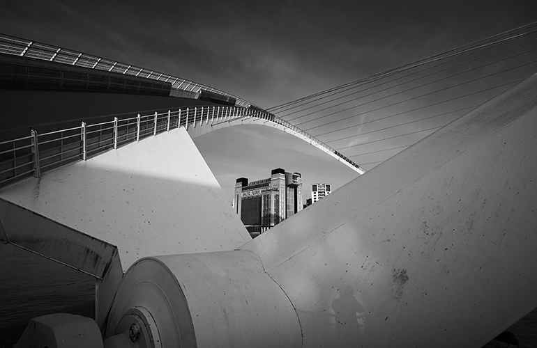 The Baltic contemporary art gallery seen through the millenium bridge