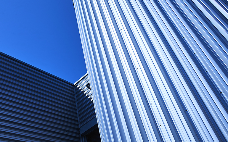 Abstract lines of the Walker Activity Dome, a leisure centre that resembles a UFO