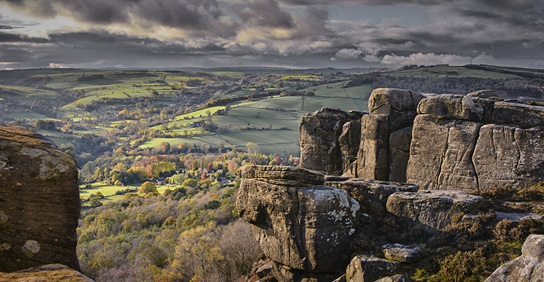 A view from Stanage Edge on one of the last days of autumn