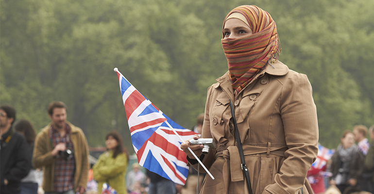 Members of the public at Hyde Park for the Royal Wedding