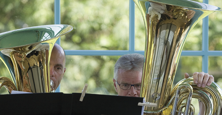 Sheffield Concert Band play at the pavilion in Weston park