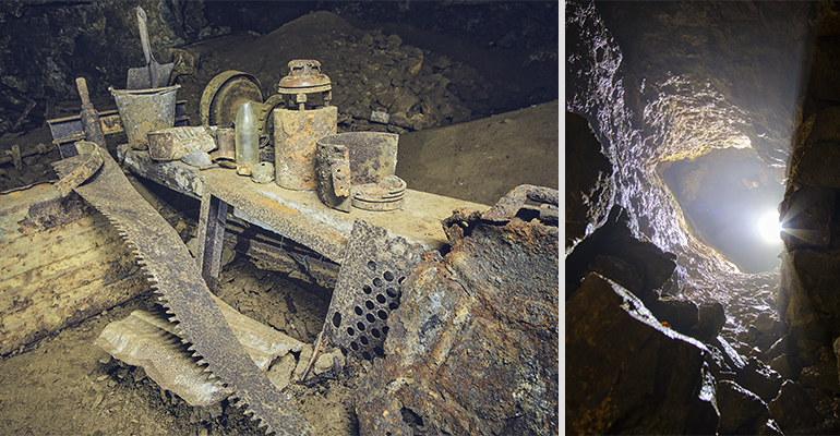 Tools left abandoned / Light in the tunnel
