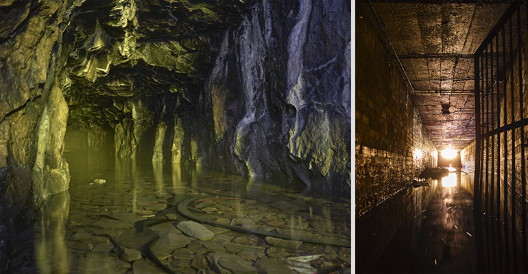 A flooded mine / Entrance to a tunnel