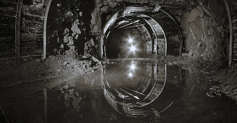 Reflection of mine workings